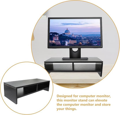 jojofuny Monitor Stand Desk Shelf Computer Lifting Rack Organizer for Office Workspace Storage and Elevated Laptop Support