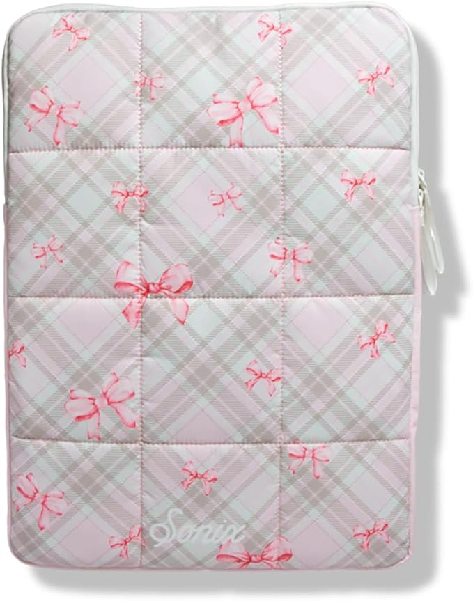 Sonix | Puffy Laptop Sleeve | 15-16 Inch, Quilted Pillow Puffer Laptop Carrying Case, Computer Sleeve | Clueless Pink