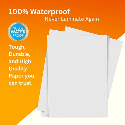 TerraSlate Premium Waterproof Printer Paper, 8 MIL 8.5 x 11 Inches, Durable & Heavy-duty paper (500 Sheets)