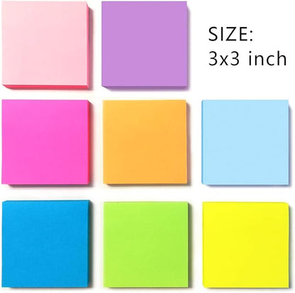 24 Pads Pop Up Sticky Notes 3x3 Refills Bright Colors Self-Stick Notes Pads Super Adhesive Sticky Notes Great Value Pack