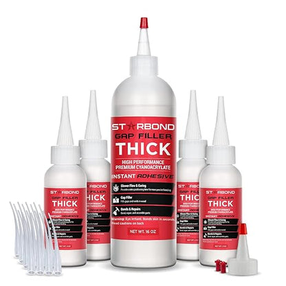 STARBOND Thick CA Glue Complete Refill Kit (453-gram) - Premium Cyanoacrylate Glue for Mitre Joint Bonding, Woodworking, Carpentry, Archery Fletching, 16 oz