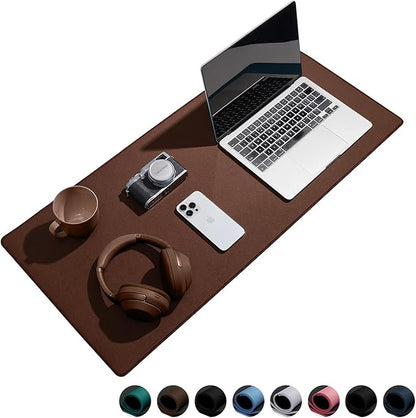 Waterproof Large Gaming Mouse Pad with Durable Stitched Edges, Non-Slip Rubber Base, Grainy Jacquard Mouse Mat Desk Pad for Home Office Gaming, 35.4''x15.7''x0.12'', Matte Brown