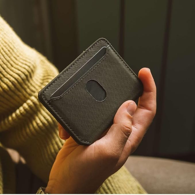 CLOUD Wallet Slim Minimalist — Magnetic Closure, Lightweight Design, Quick Access Pull Tab - Top Grain Leather Front Pocket Wallet (Ripstop Moss)