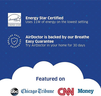 AIRDOCTOR AD1000 HEPA Air Purifier | Perfect for Guest Rooms, Kids' Bedrooms and Home Offices | Circulates the Air in 285 sq. ft. 4x/hour