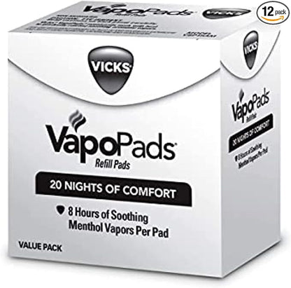 Vicks VapoPads Original Menthol Scent Refill Pads for Vicks Humidifiers and Sinus Inhalers,20 Count (Pack of 12)