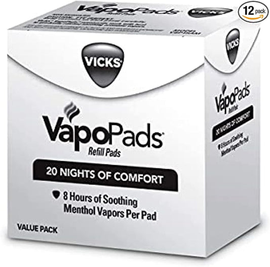 Vicks VapoPads Original Menthol Scent Refill Pads for Vicks Humidifiers and Sinus Inhalers,20 Count (Pack of 12)