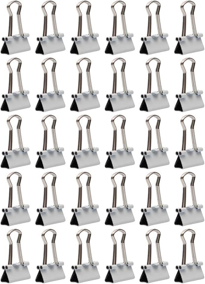 JAM PAPER Colorful Binder Clips - Extra Small - 3/5 Inch (15 mm) - White Binderclips - 30/Pack