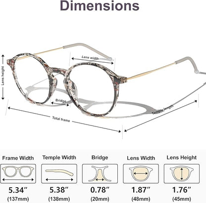 VISOONE Round Lightweight Blue Light Blocking Glasses Women Men Fashion Cute Thin Eyewear Niko