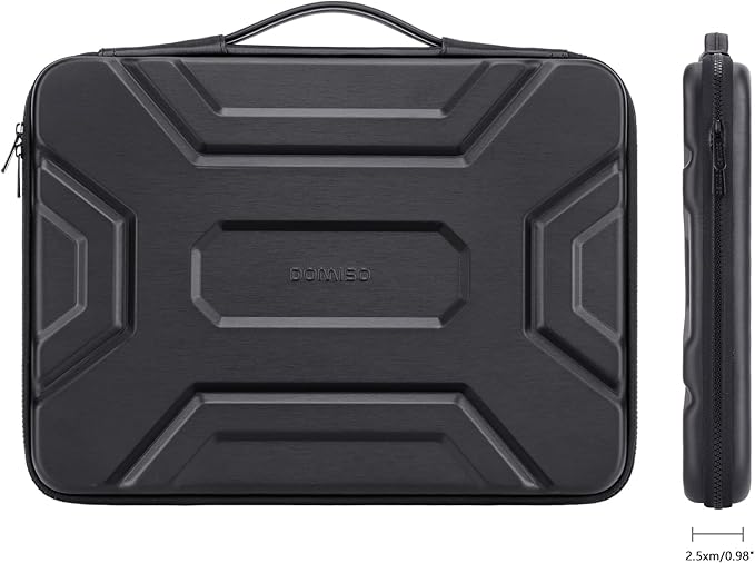 DOMISO 14 inch Laptop Sleeve with Handle Shockproof Computer Bag Waterproof EVA Protective Carrying Case for 14" HP Dell Asus Lenovo Laptop, Black