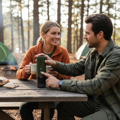 CERA+ Self-Heating Portable Espresso Machine,Up to 8 Cups per Charge & 20 Bar, 13500mAh, CERApresso Works with NS Capsules & Grounds, Electric Coffee Maker for Camping,Hiking,Office & Car/Air Travel