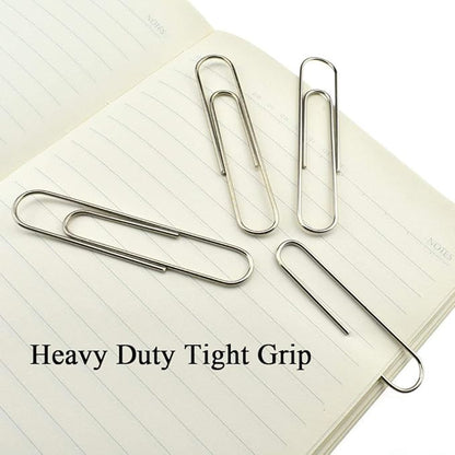 HAHIYO Paper Clips Sturdy Smooth Extra Large 3 inches Length 40 Pack Paperclips Heavy Duty Tight Grip Rust Proof Reusable Metal Bright Silver for Home Office School