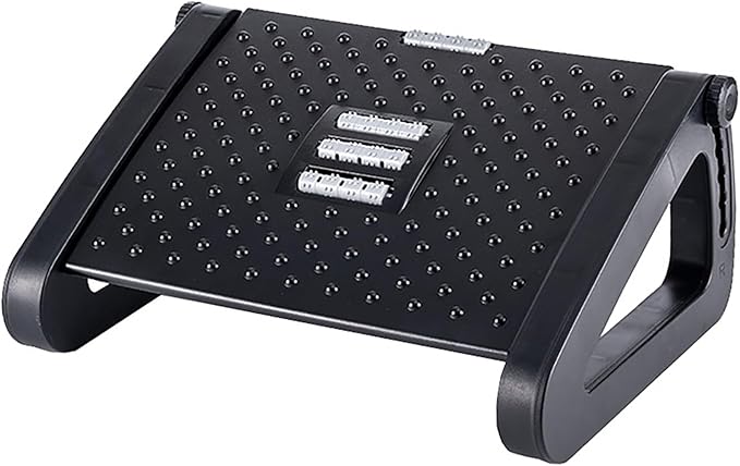Under Desk Foot Stool Adjustable Height Ergonomic Desk Foot Rest with Anti Slip Design for Home Office Study Room Plastic Material