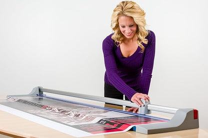 Dahle 472 Premium Rolling Trimmer, 72" Cut Length, 12 Sheet Capacity, Self-Sharpening, Automatic Clamp, German Engineered Paper Cutter