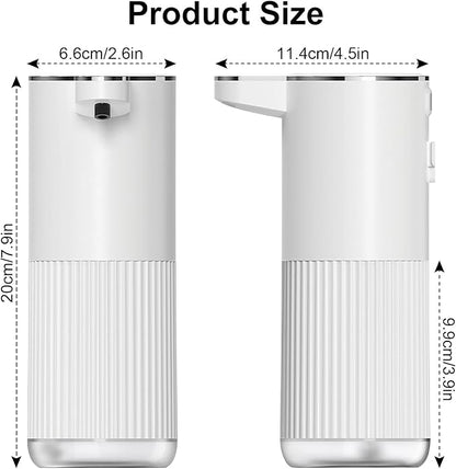 Automatic Liquid Soap Dispenser, 12.2oz/360ml Rechargeable Touchless Hand Soap Dispenser, 4 Level Adjustable with Display, Waterproof Wall Mounted Soap Dispenser for Bathroom Kitchen, White