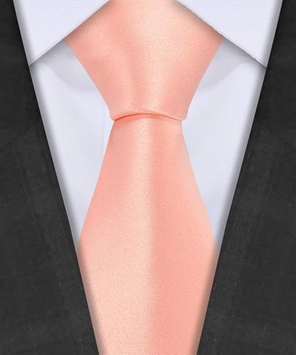 TIE G 5pcs Tie Set in WHITE OR BLACK GIFT BOX: Solid Color Necktie, Satin Bow Tie, Pocket Square, Lapel, Cuff Links
