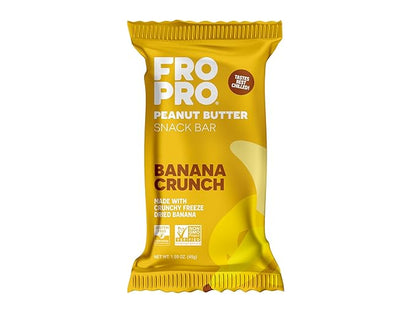 FROPRO Plant Protein Snack Bars - Plant Based Protein Bars, All-Natural, Gluten, Dairy, & Soy Free, High Protein Bars with Low Calories | Banana Crunch, 12 Pack