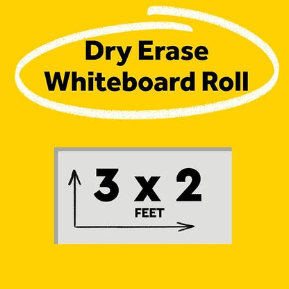 Post-it Dry Erase Whiteboard Film Surface for Walls, Doors, Tables, Chalkboards, Whiteboards, and More, Removable, Stain-Proof, Easy Installation, 3 ft x 2 ft Roll (DEF3x2)