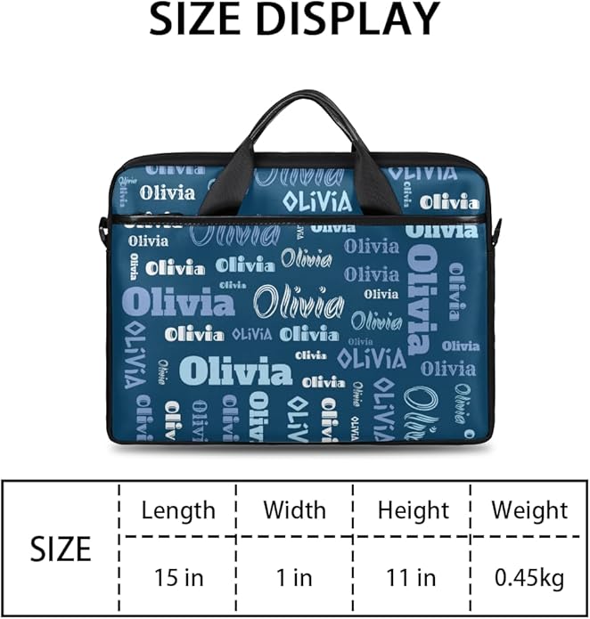 Custom-Laptop-Bag 15 Inch with Name Photo Personalized-Computer-Shoulder-Case Briefcases for Women Men Business