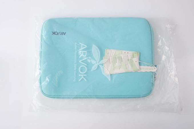 Arvok 11 11.6 12 Inch Laptop Sleeve Case for MacBook Air 12, Water-Resistant Neoprene Notebook Computer Tablet Sleeve, Carrying Bag Cover for Chromebook/HP/Dell/Lenovo/Asus/Acer, Baby Blue