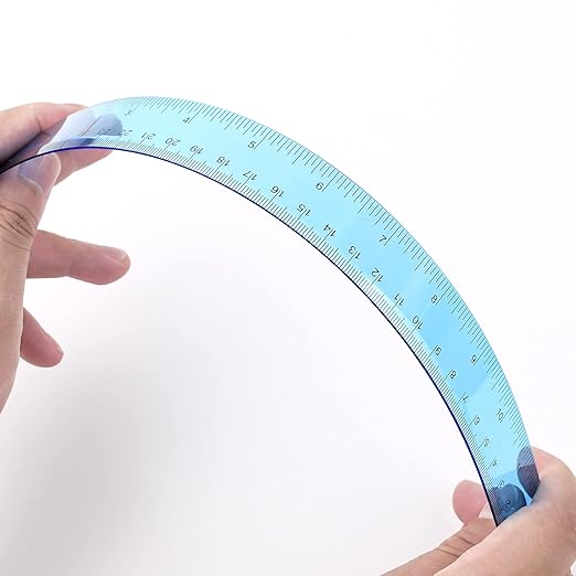 Clear Plastic Ruler 12 Inch Straight Rulers, Bulk Assorted Colors, Shatterproof Ruler with Inches and Centimeters for School Classroom, Home, or Office (8 Pack)