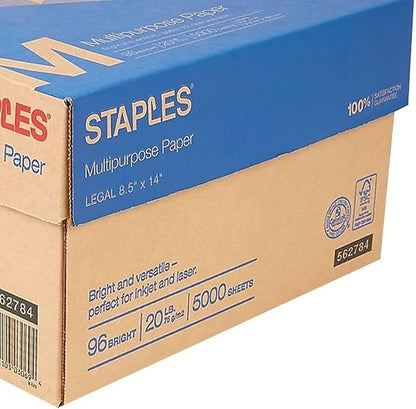 STAPLES Multipurpose Paper, 8 1/2 inch x 14 inch, Case