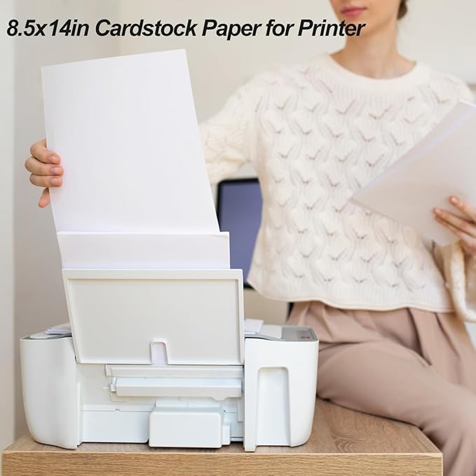 8.5" x 14" White Legal Size Card Stock Paper - 50 Sheets Premium Smooth 65lb Cover Cardstock, Perfect for Arts and Crafts, Brochures, Menus, Posters
