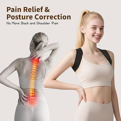 Posture Corrector for Women & Men – Adjustable Upper Back Brace for Posture Support, Breathable Back Straightener & Shoulder Brace for Neck, Spine, and Clavicle Pain Relief
