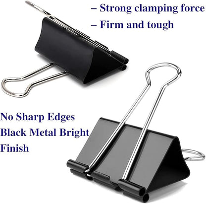 Extra Large Binder Clips 2 Inch (72 Pack), Big Paper Clamps with Box Giant Binder Clips for Office and Home Supplies