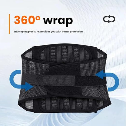 New Lower Back Brace for Men and Women, Lumbar Support with Adjustable Straps, Breathable & Heavy Duty, IV-Shaped Support for Sciatica Pain Relief, Posture Corrector for Rehabilitation, Work, Sports