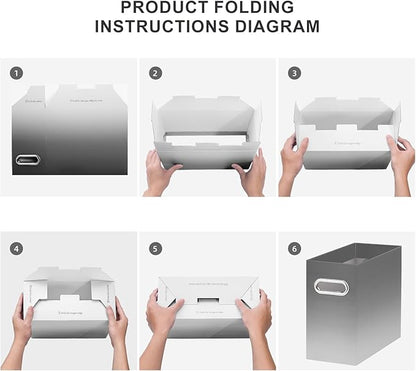 Oterri Cardboard File Organizer Box for Hanging File Folders Letter Size,File Box for Computer Desk,File Cabinet,Working Home,Office,Classroom (Gradient Light gray, Letter Size - 2 Packs)