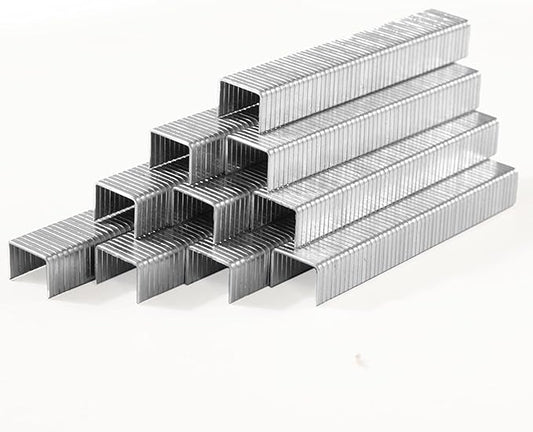 Heavy Duty T50 1/4 inch Length Staples 1300-Count, 3/8" Crown 20 Gauge Galvanized, for Pneumatic, Electric, Manual T50 Stapler Gun