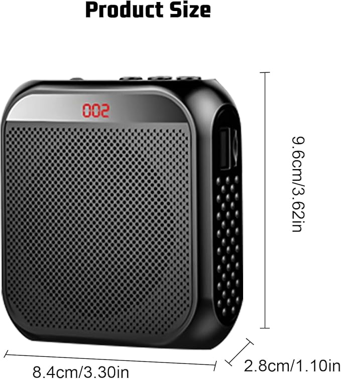 Portable Voice Amplifier for Teachers,Rechargeable Portable Microphone with Speaker,Wired Microphone,Pa System for Outdoors, Teaching, Meeting, Tour Guide, Yoga(5PCS,Black)