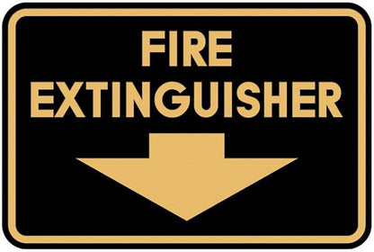 Signs ByLITA Classic Framed Fire Extinguisher (Black/Gold) - Small