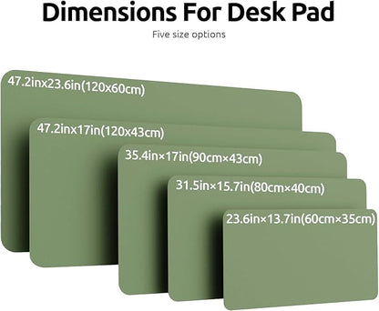 YSAGi Leather Desk Protector, Office Mat, Large Mouse Mat, Non-Slip PU Leather Blotter, Laptop Desk Pad, Waterproof Writing Pad for Office and Home (Bamboo Green, 47.2" x 23.6")