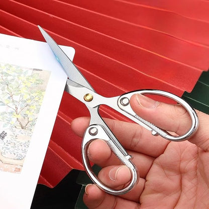 5" All Stainless Steel Office Scissors,Ultra Sharp Blade Shears,Sturdy Sharp Scissor for Office Home School Sewing Fabric Craft Supplies Multipurpose Scissors Sliver