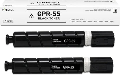 High Yield GPR-55 GPR55 0481C003AA Black Toner Cartridge for ImageRunner Advance C5535i C5540i C5550i C5560i Printer (2-Pack)