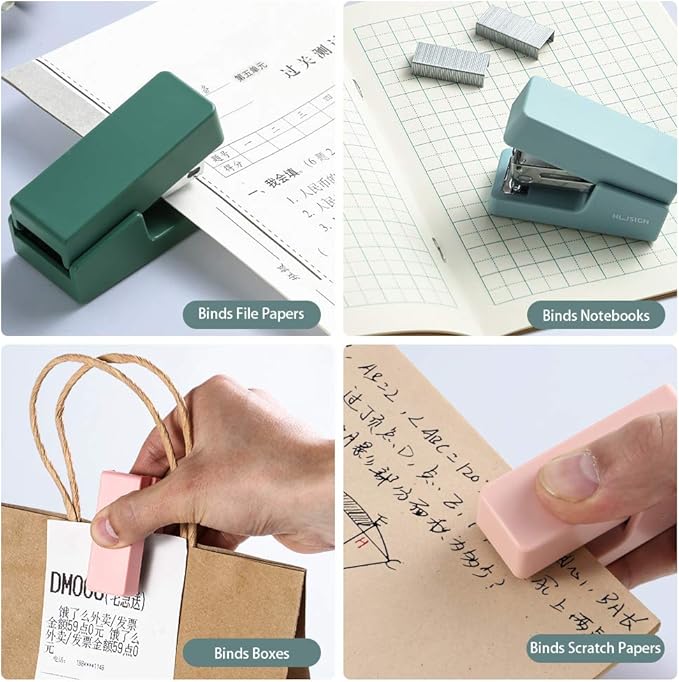 NUSIGN Mini Stapler, 20 Sheet Capacity, Office Desktop Stapler Blue, Includes 640 Standard Staples and A Staple Remover