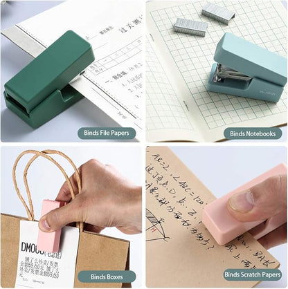 NUSIGN Mini Stapler, 20 Sheet Capacity, Office Desktop Stapler Green, Includes 640 Standard Staples and A Staple Remover