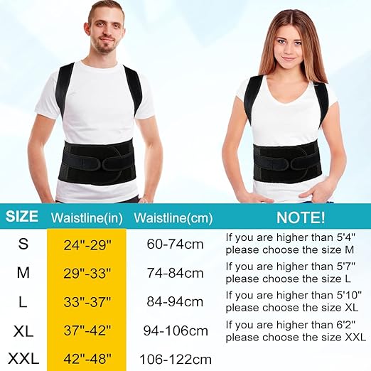 Back Brace Posture Corrector for Women and Men, Relief for Waist, Back and Shoulder Pain, Adjustable and Breathable, Improve Posture XL(37"-42")