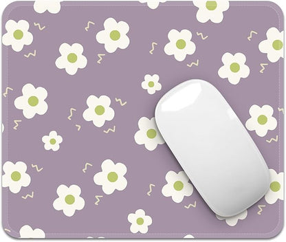Square Mouse Pad with Stitched Edge, Premium Mousepad Washable Cloth. Computer Mouse Pad with Non-Slip Rubber Base, Mouse Pads for Computers Laptop Mouse 9.25x7.75x0.12 inch-Flower6