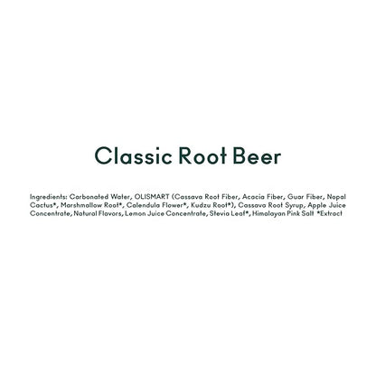 OLIPOP Prebiotic Soda Pop, Classic Root Beer, Pantry Pack Packed with Prebiotics, Fiber, and Botanicals, Gluten Free, Vegan, GMO Free, 12oz Skinny (12-Cans)