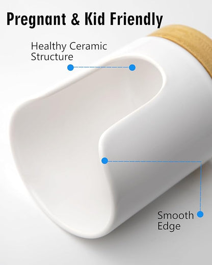 Ceramic Bathroom Cups Dispenser - 3 oz Disposable Paper & Plastic Bathroom Cups Holder - Mouthwash Cups Dispenser for Bathroom, Guest Toiletries, Countertop - BPA Free, Kids Safe(White)
