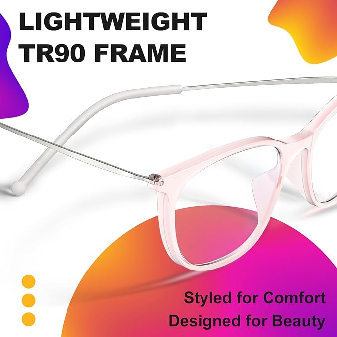 VISOONE Anti Slip TR90 Blue Light Blocking Glasses Size M Eyewear Frame with Anti Glare Eye Protection for Women GaeL