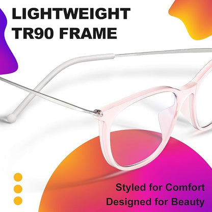 VISOONE Anti Slip TR90 Blue Light Blocking Glasses Size M Eyewear Frame with Anti Glare Eye Protection for Women GaeL