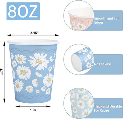 Lamosi 400 Pack Paper Cups 8 oz, Disposable Coffee Cups for Office, Party, Home, Travel, Paper Coffee Cups 8 oz for Hot Cold Beverages, Juice, Tea, Water