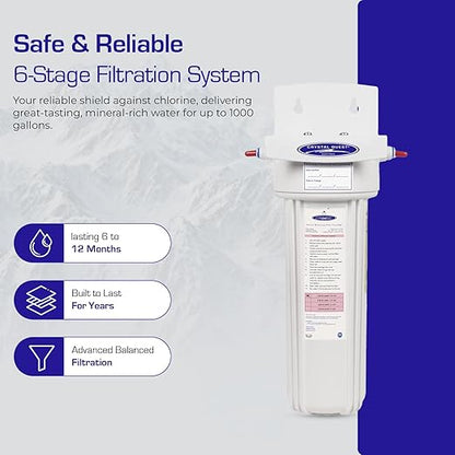 Crystal Quest Arsenic Removal/in-line Water Filter System Filters Up to 1000 Gallons - Inline Water Filtration for Refrigerator, Ice Maker, Water Cooler, Coffee Maker