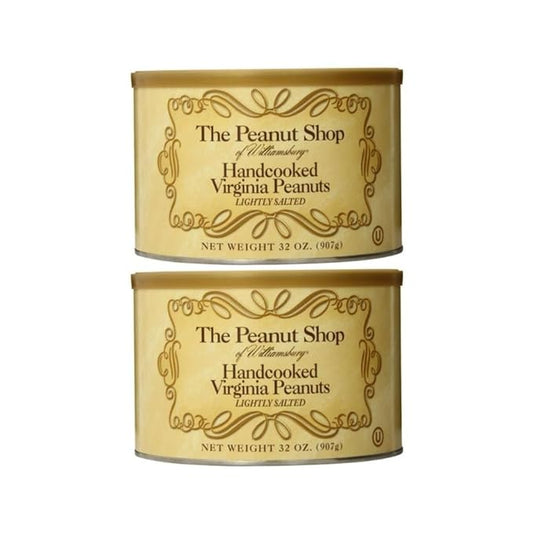 The Peanut Shop of Williamsburg Handcooked Virginia Peanuts, Lightly Salted, 32 Ounce (Pack of 2)