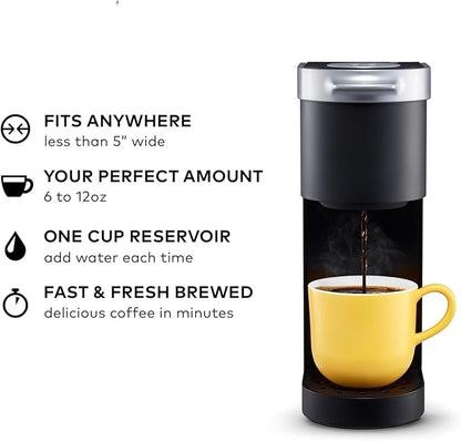 KeurigK Mini Single Serve KCup Pod Coffee Maker, 6 to 12oz Brew size, with Cord Storage, Perfect for Small Spaces, Black