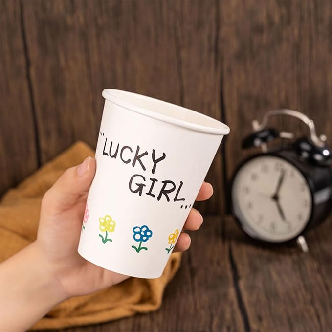 500 Count 12 oz Disposable Paper Coffee Cups, White Hot Paper Cups for Cafes, Bistros, Parties, and Events