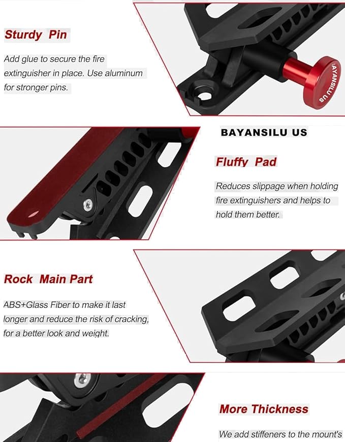 Quick Release Fire Extinguisher Mount – UTV Fire Extinguisher with Mount Kit for Jeep, ATV, Truck – Adjustable Fire Extinguisher Bracket & Holder for Roll Bars – Boat & Vehicle Compatible.